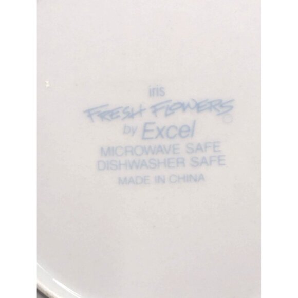 Fresh Flowers by Excel Iris Set of 4 Porcelain Floral 7 Inch Salad Plates - Picture 11 of 11